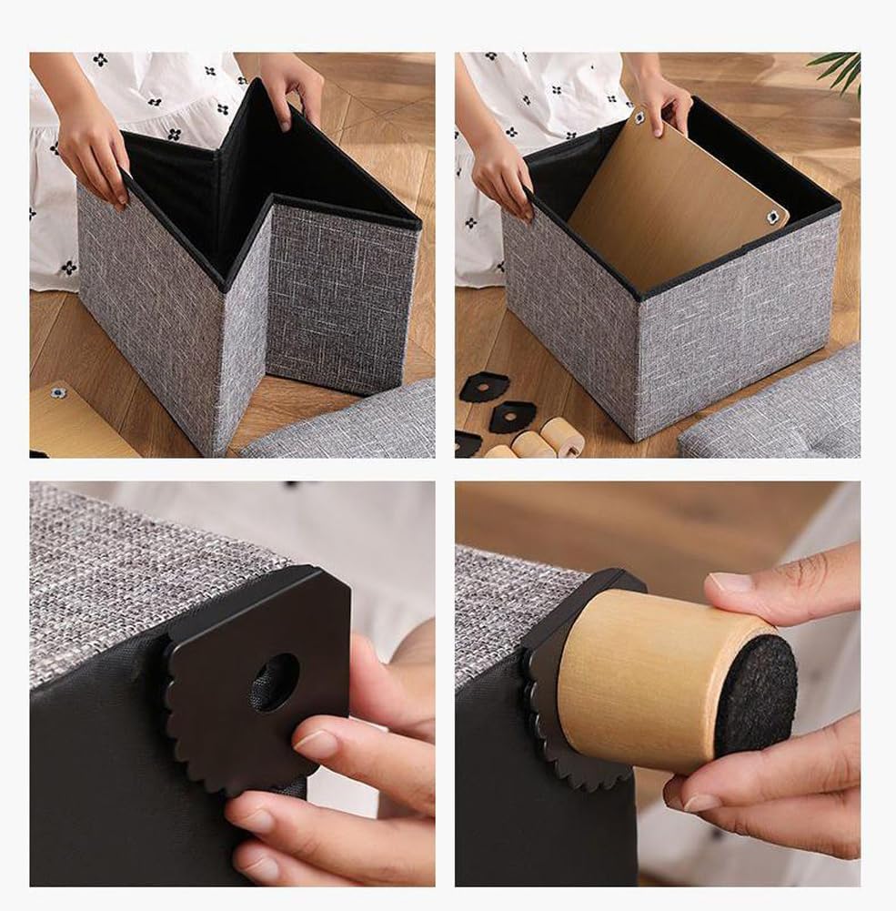 Ottoman with Storage for Living Room Bedroom,12x12inch Square Foot Rest Stool...