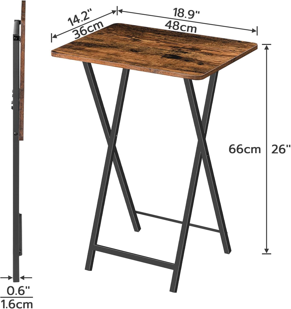 HOOBRO Folding TV Tray Table, TV Tray, Snack Table for Small Space, Dining Tr...