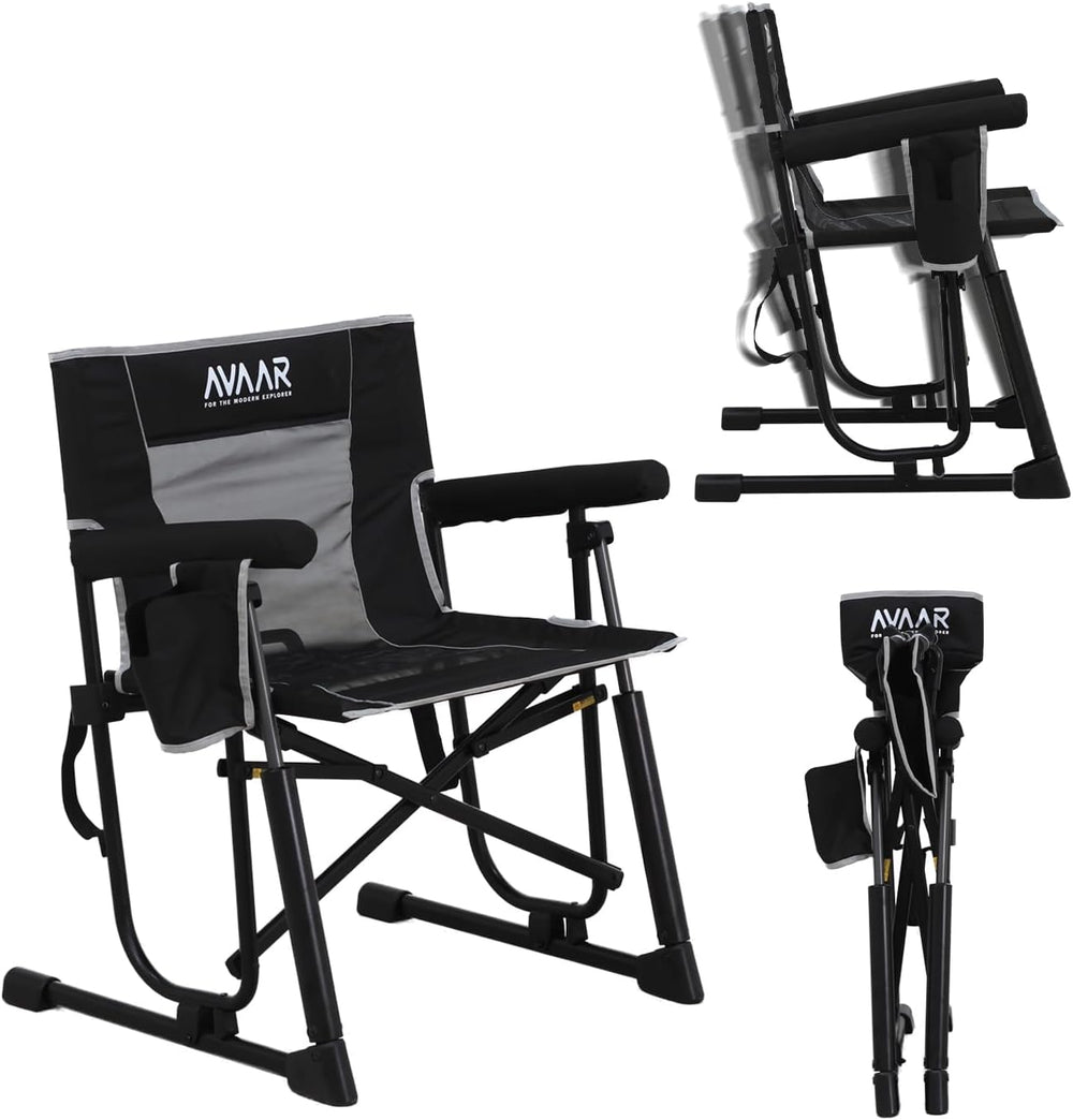 Go-Flow Compact Rocking Camping Chair,Durable Armrests,Drink Holder & Com...