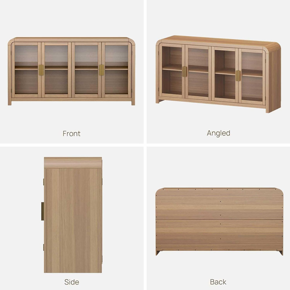 Oak&Sparrow Oak Sideboard Buffet Cabinet with Storage, 60'' Boho ...