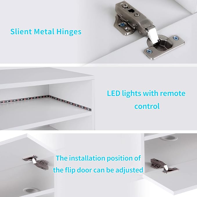 SogesHome 39'' Floating TV Stand with LED Lights, Wall Mounted Entert...