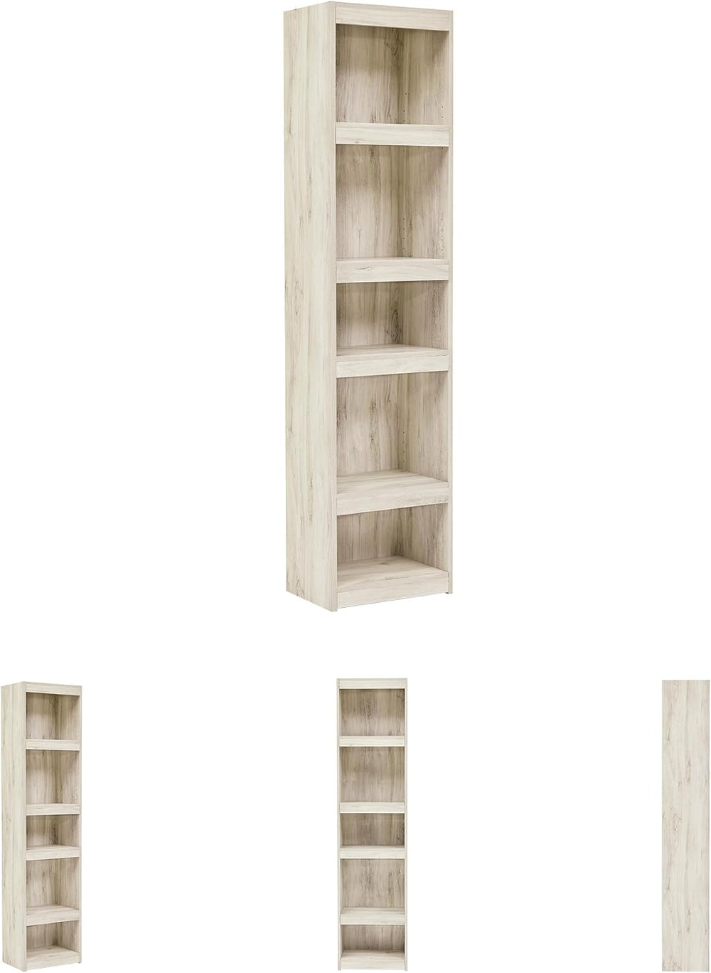 Signature Design by Ashley Bellaby Tall White Bookcase Pier, Whitewash