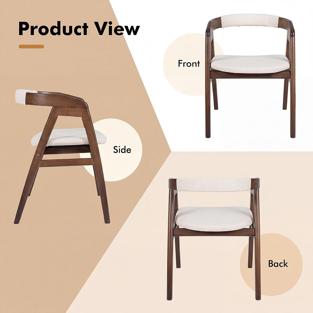 COSTWAY Bamboo Accent Chair, Farmhouse Leisure Dining Chairs w/Comfy Cushion,...