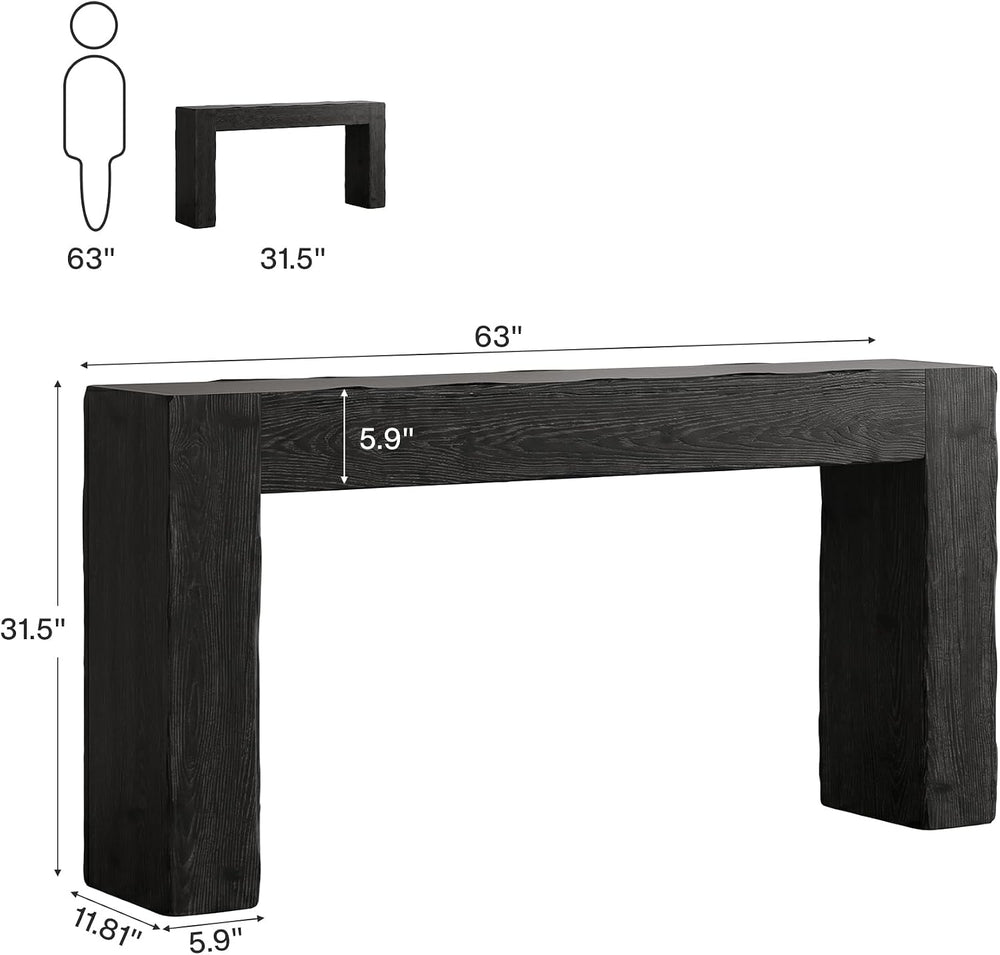 Tribesigns 63-Inch Solid Wood Console Sofa Table, Farmhouse Long Entryway Tab...