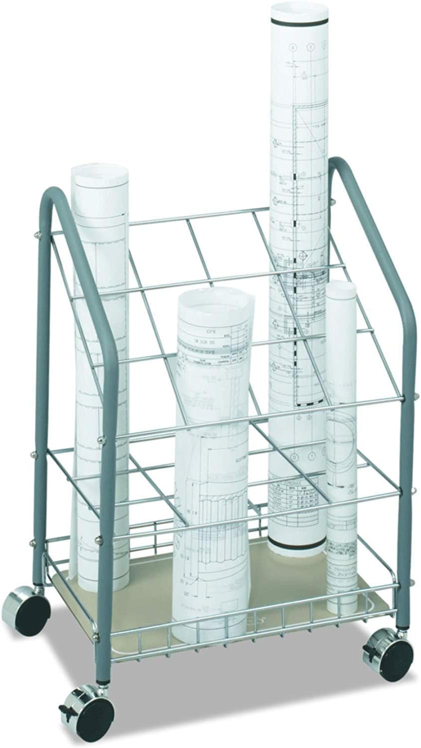 Safco 12 Compartment Tubular Steel Wire Mobile Roll File |100lbs Total Load C...