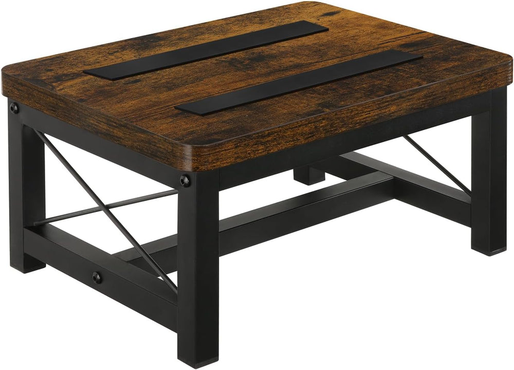 Wooden Step Stool for Adults, Heavy Duty Step Stool for High Bed with Non-Sli...