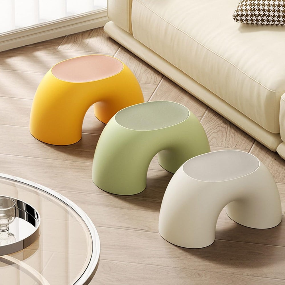 Simple Colourful Small Short Stool for Home, Non-Slip Ring Rainbow Shoe Stool...