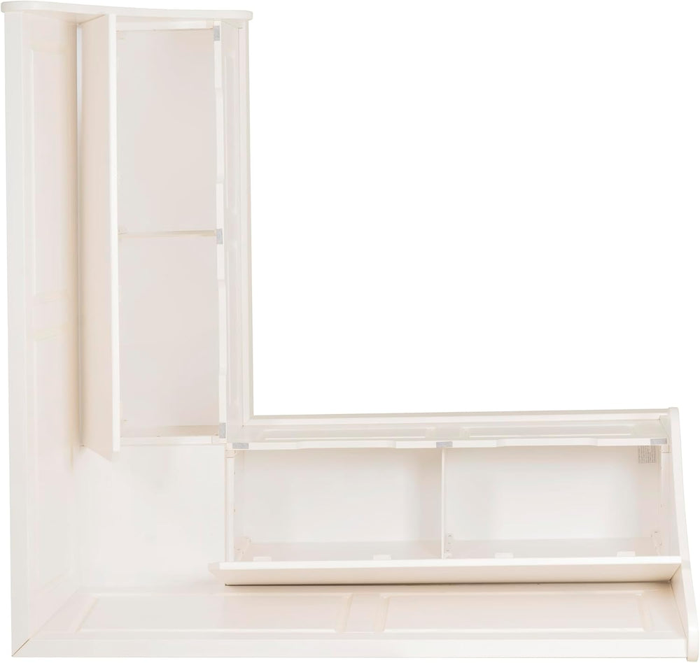 Linon Harris White Corner Breakfast Nook - Nook Only, Table is NOT included! ...