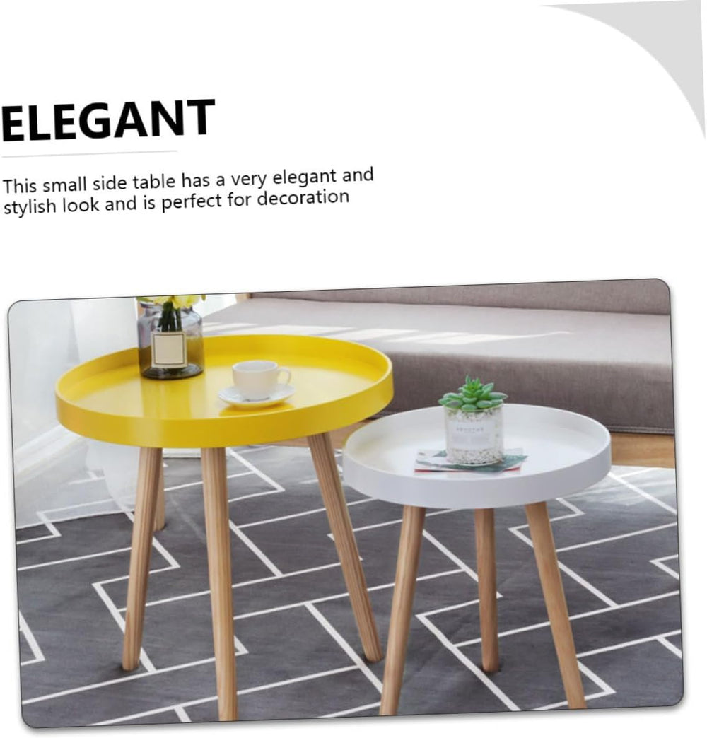 Nordic Style Small Round Coffee Table Creative Mini Sofa Side Table Yellow fo...