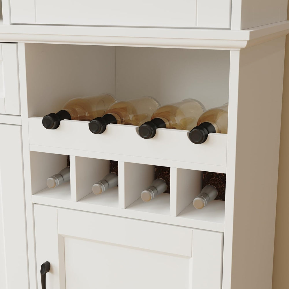 Timechee 78.7" Kitchen Pantry Storage Cabinet, Cupboard with Drawers and...