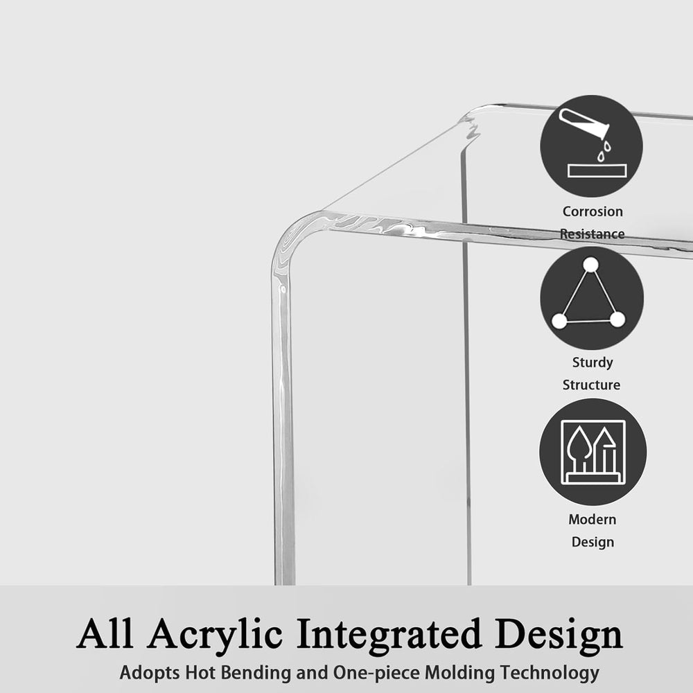 Acrylic Side Table Set of 2, 21" H x 21" W x 12" D x 3/5'&...