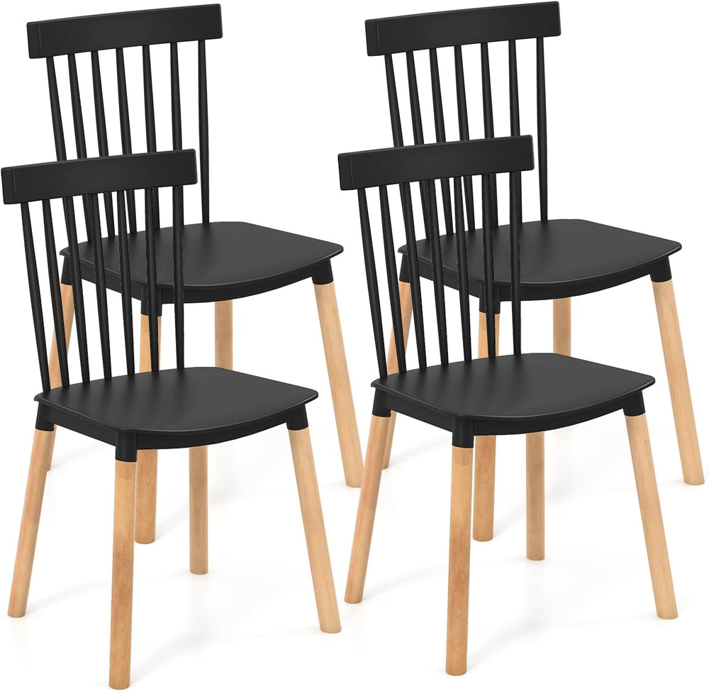 POWERSTONE Windsor Dining Chair Set of 4, Farmhouse Kitchen Chairs with Solid...