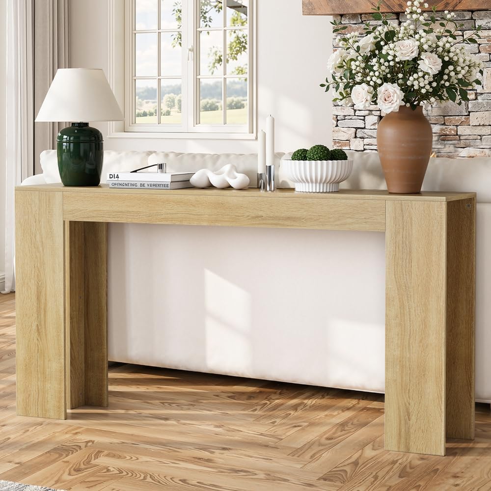 ZOEDO 62.99-inch Extra-Long Entryway Table, Farmhouse Sofa Table Behind The S...