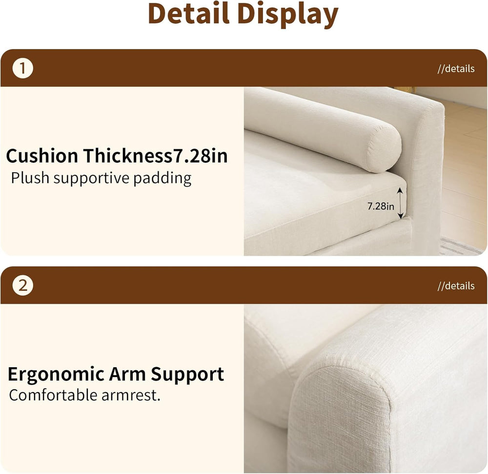 Chifee & Vingol 88.6" W Oversized Chaise Lounge Upholstered Bedroom ...