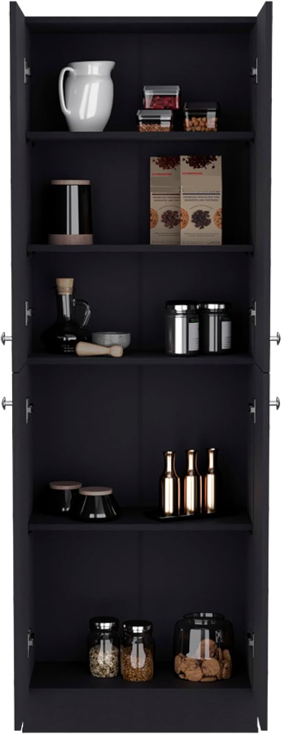 Pantry Cabinet Coahoma, Kitchen, Black