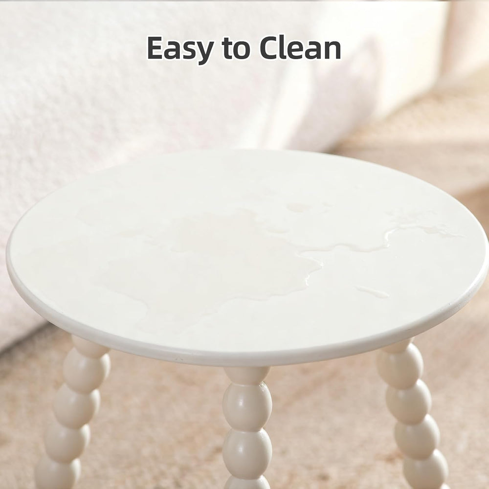 Solid Wood Small Side Table, Round End Table for Small Space, Accent Table Ni...
