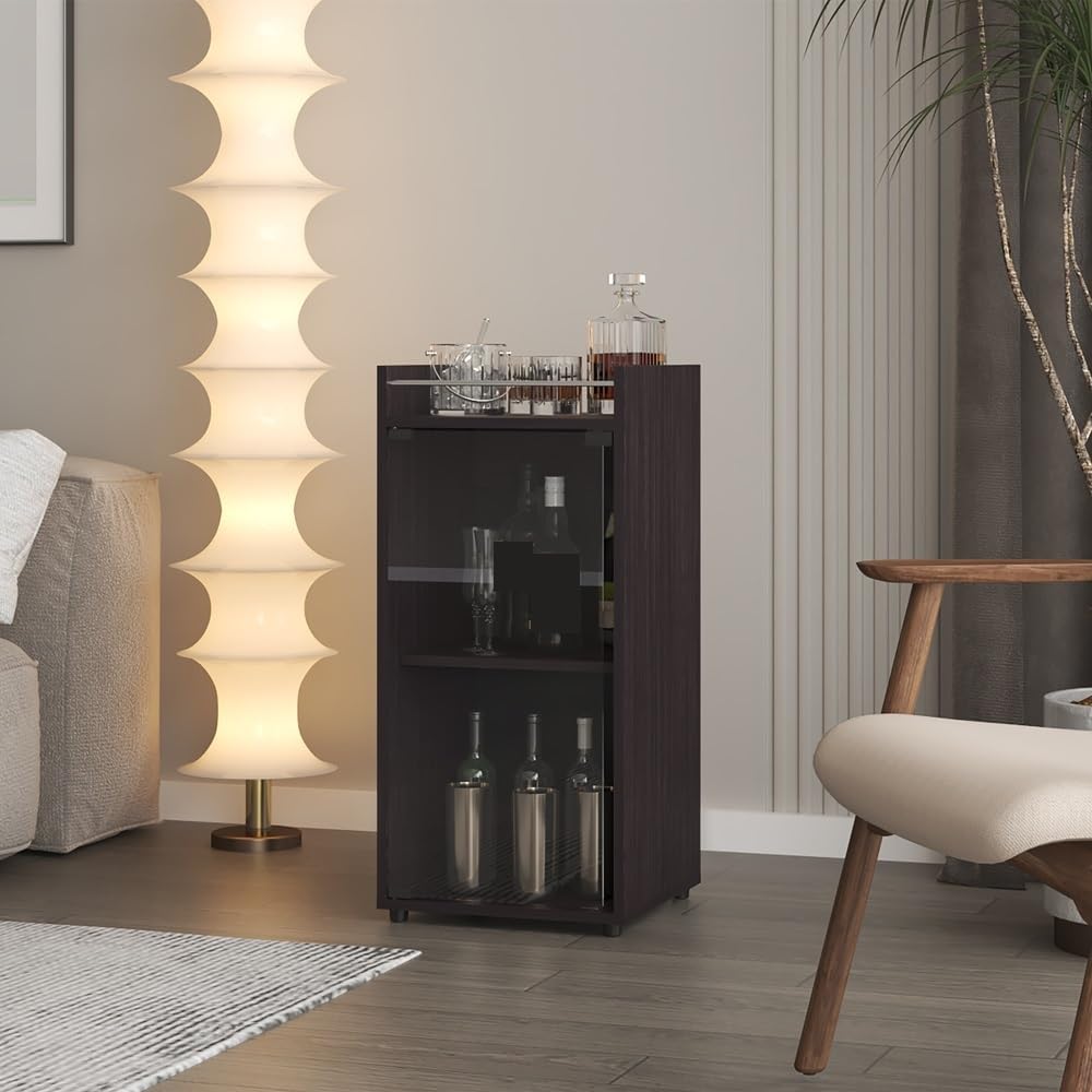 Freestanding Pantry Cabinet, Wine Rack Cabinet for Kitchen Closet Hallway Liv...