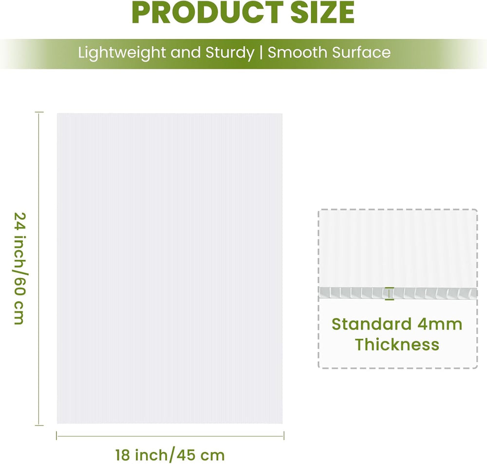 20 Pcs 18'' x 24'' Corrugated Plastic Board, Blank Yard Signs...