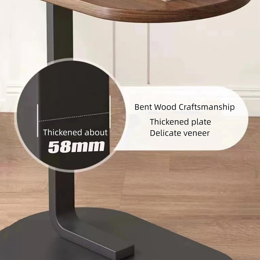 Small Side Table End Table, C-Shaped Wood Coffee Table TV Tray for Eating Cou...