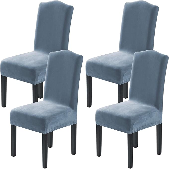 H.VERSAILTEX Velvet Dining Chair Covers Stretch Chair Covers for Dining Room ...