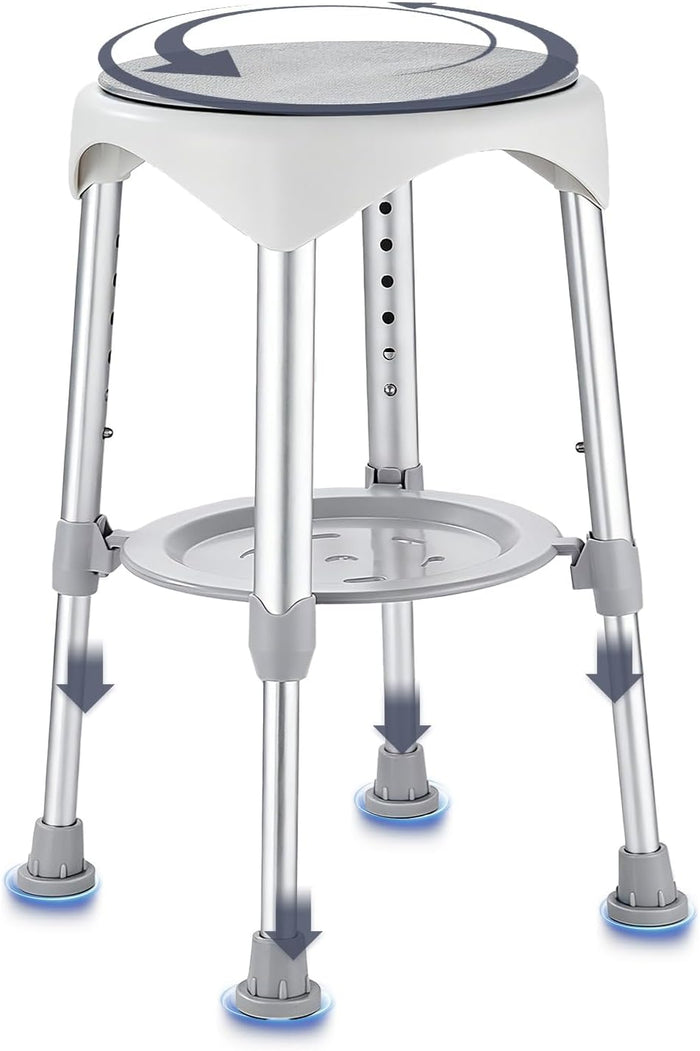 Shower Stool for Inside Shower, 360° Swivel Shower Seat ,300 lb