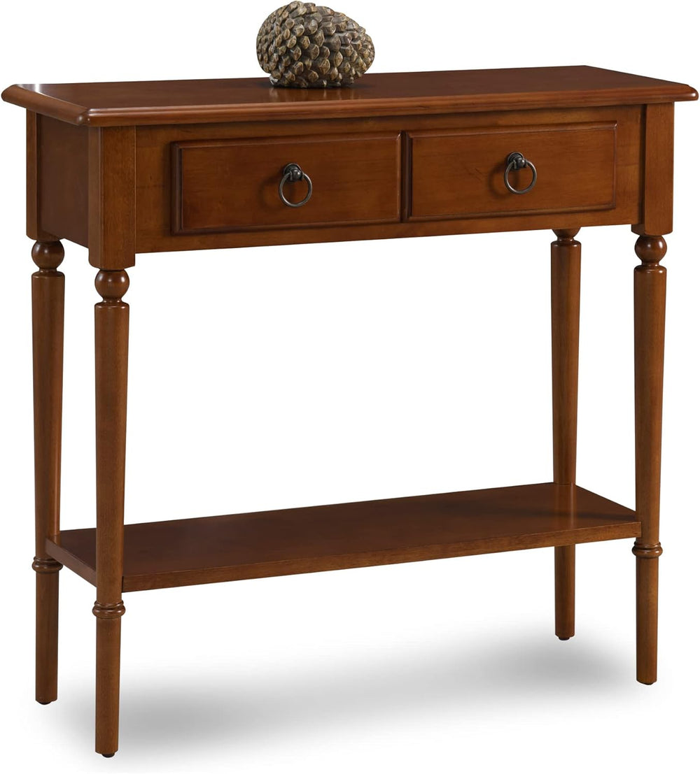 Leick Home Coastal Console Table, Solid Wood, with Drawer and Shelf, for Entr...