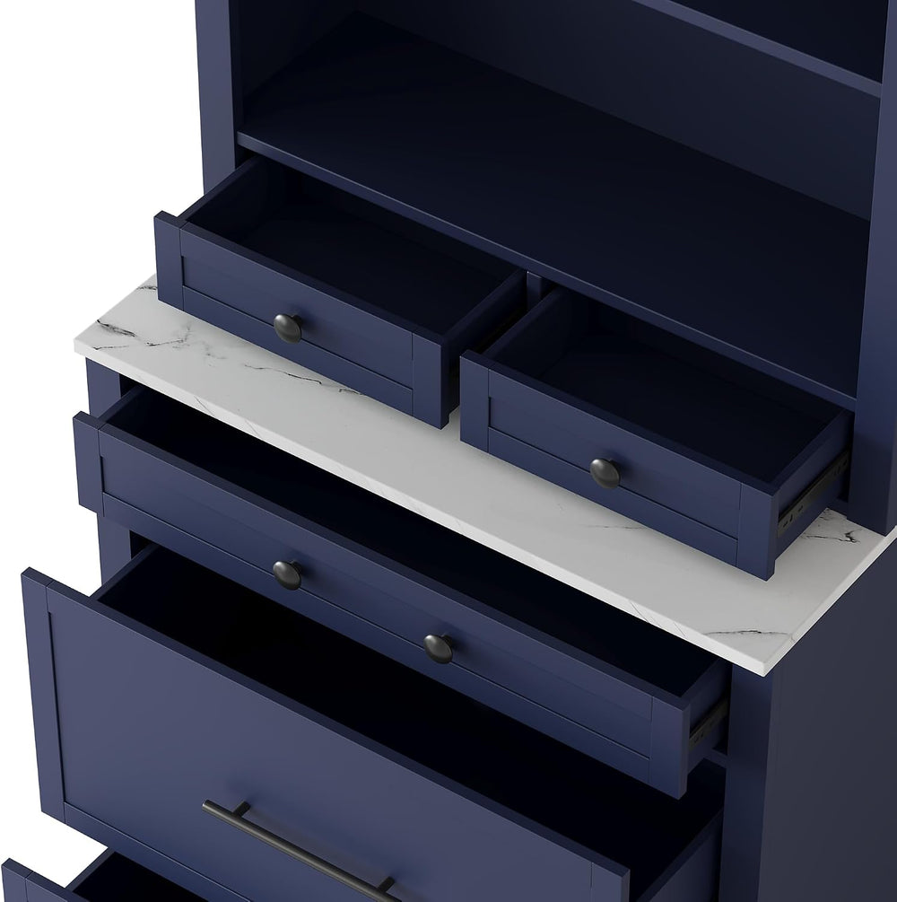 Polibi 83.7''H Kitchen Pantry, Freestanding Tall Kitchen Hutch with 5...