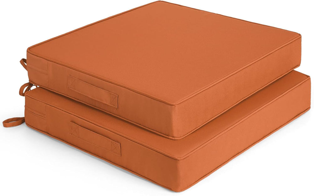 Detiblue Outdoor Chair Cushion Set, 22x22Inch Patio Seat Pads(Orange)