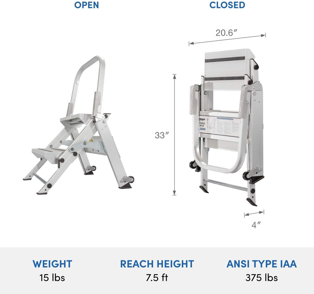 Xtend & Climb WT2 Step Stool with Handrail (2-Step)