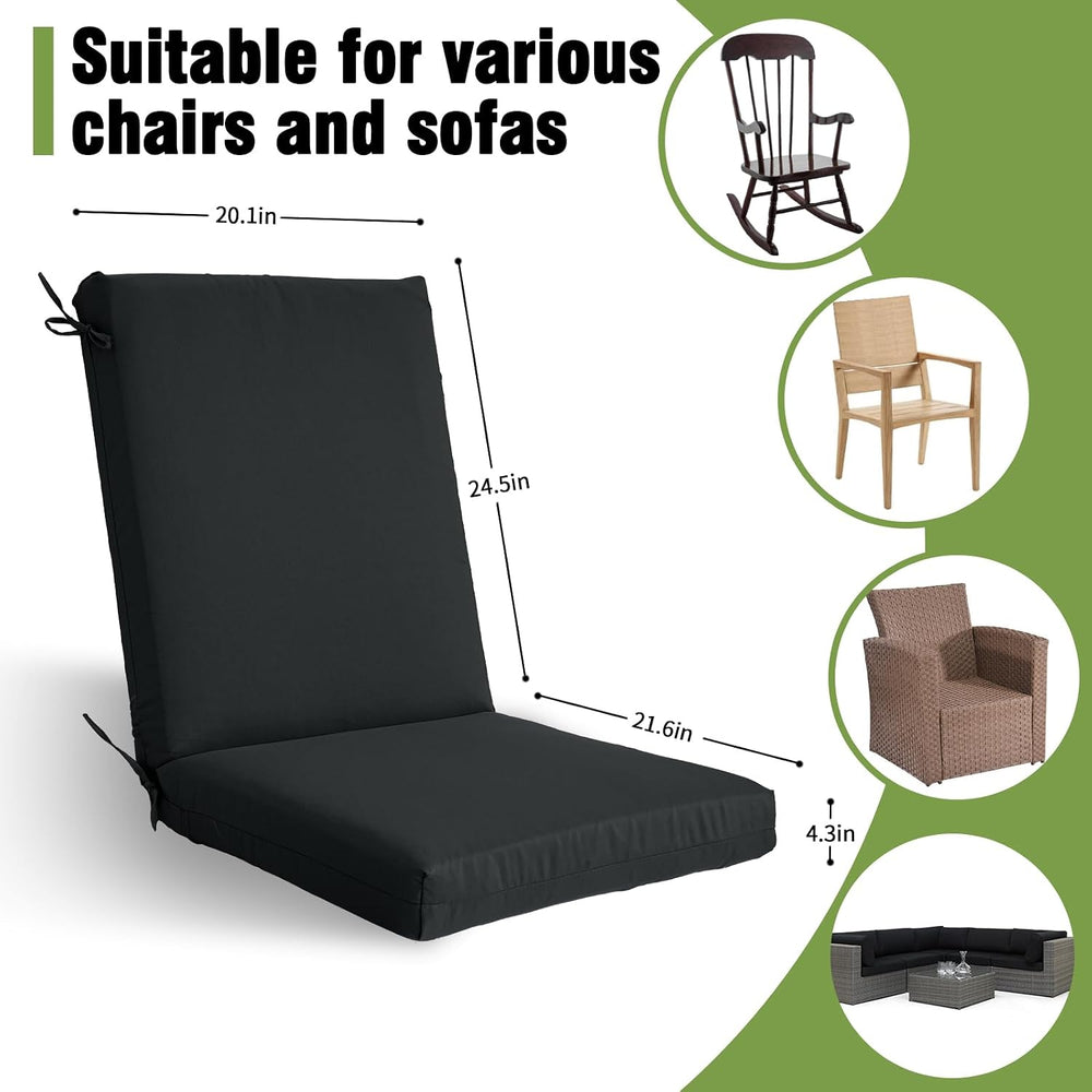 Outdoor Dining Chair Cushion 20x20Inch,2 Pack Water&Fade Resistant Patio ...