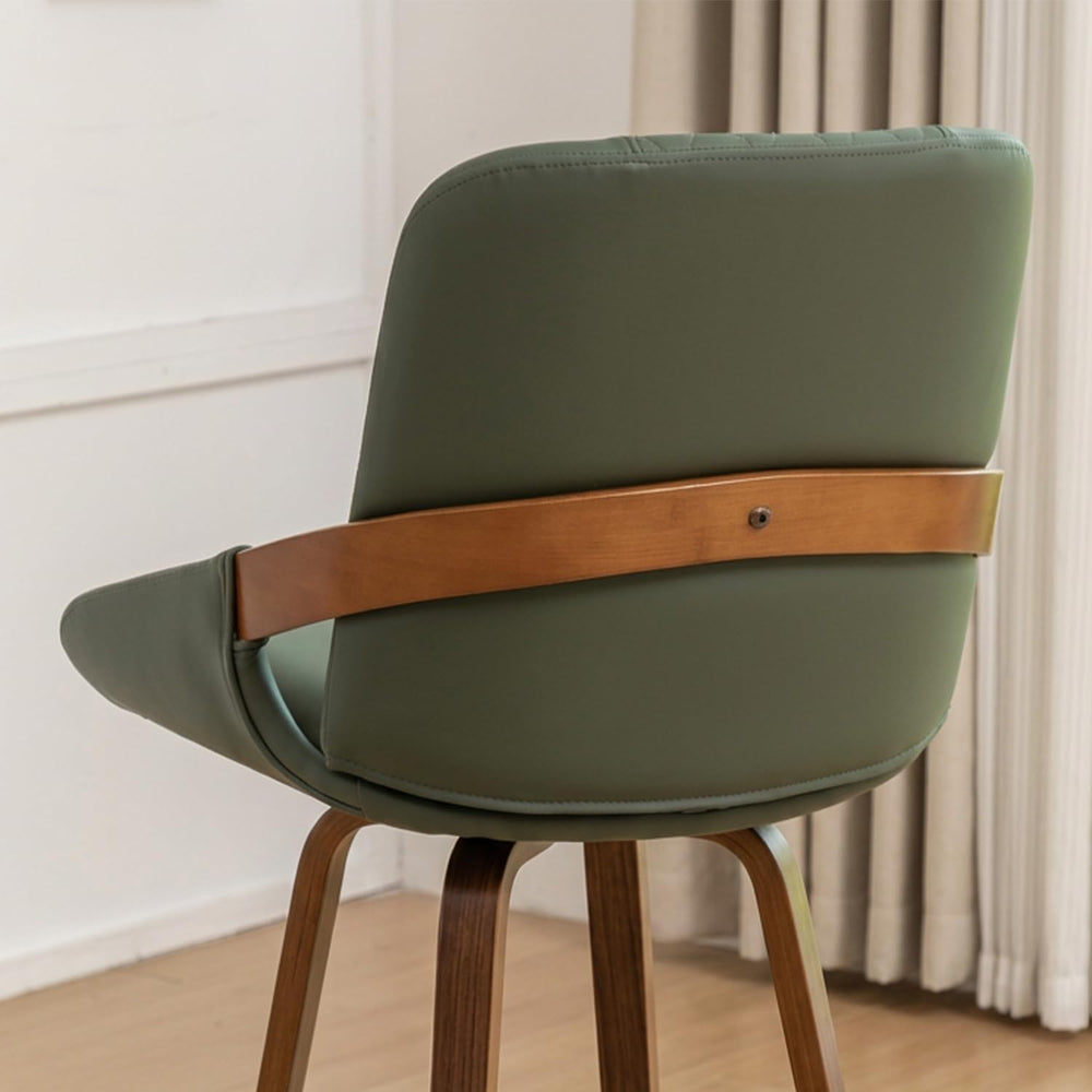 AQG Bar Stools Set of 2, Mid Century Modern Retro Swivel Counter Height Bar C...
