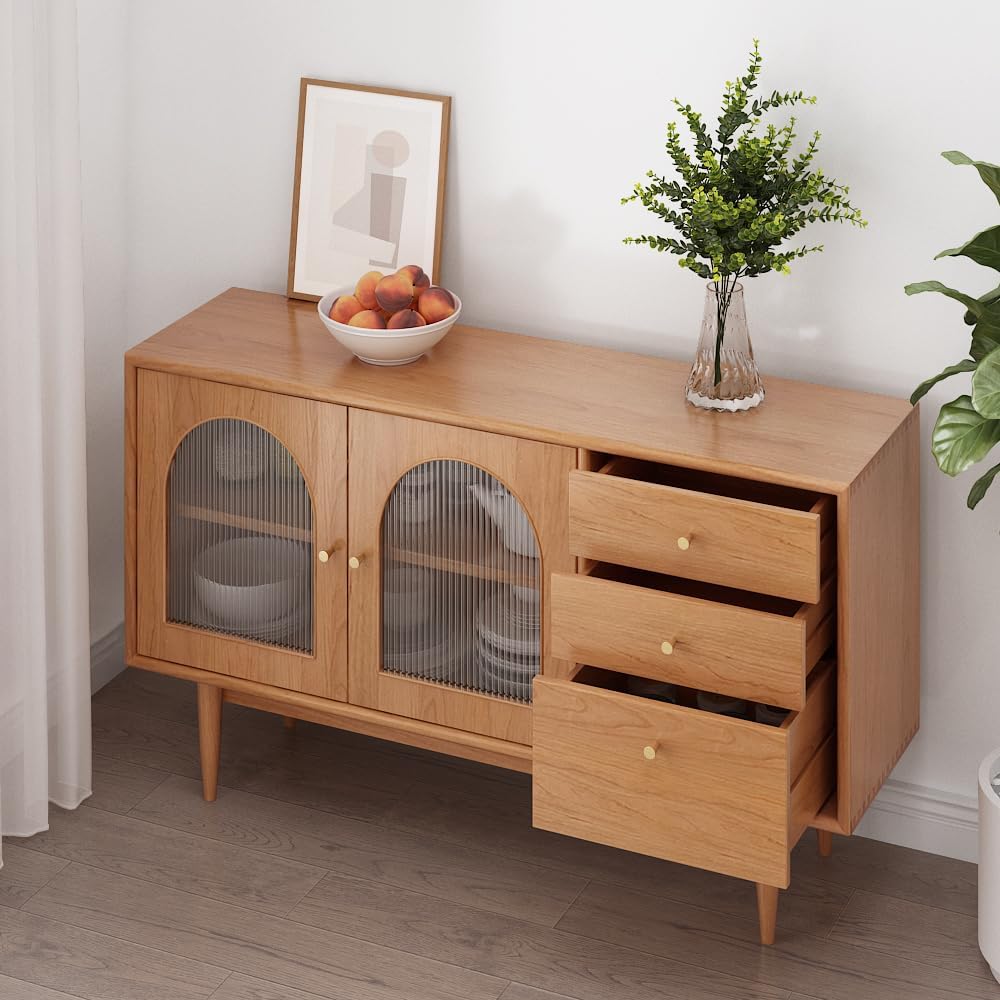 Entryway Cabinet Nordic Solid Wood Sideboard Modern Living Room Storage Cabin...