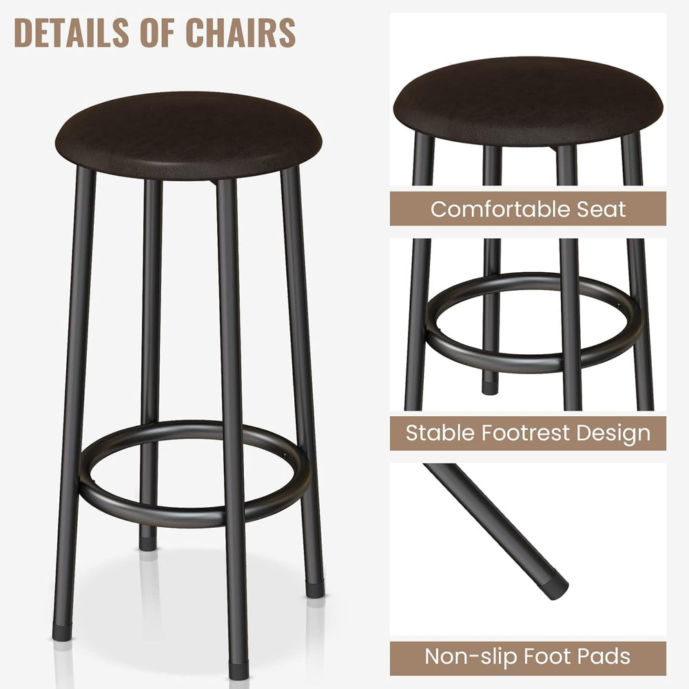 AWQM Kitchen Island with Seating & Storage Shelf, Modern Bar Table and Ch...