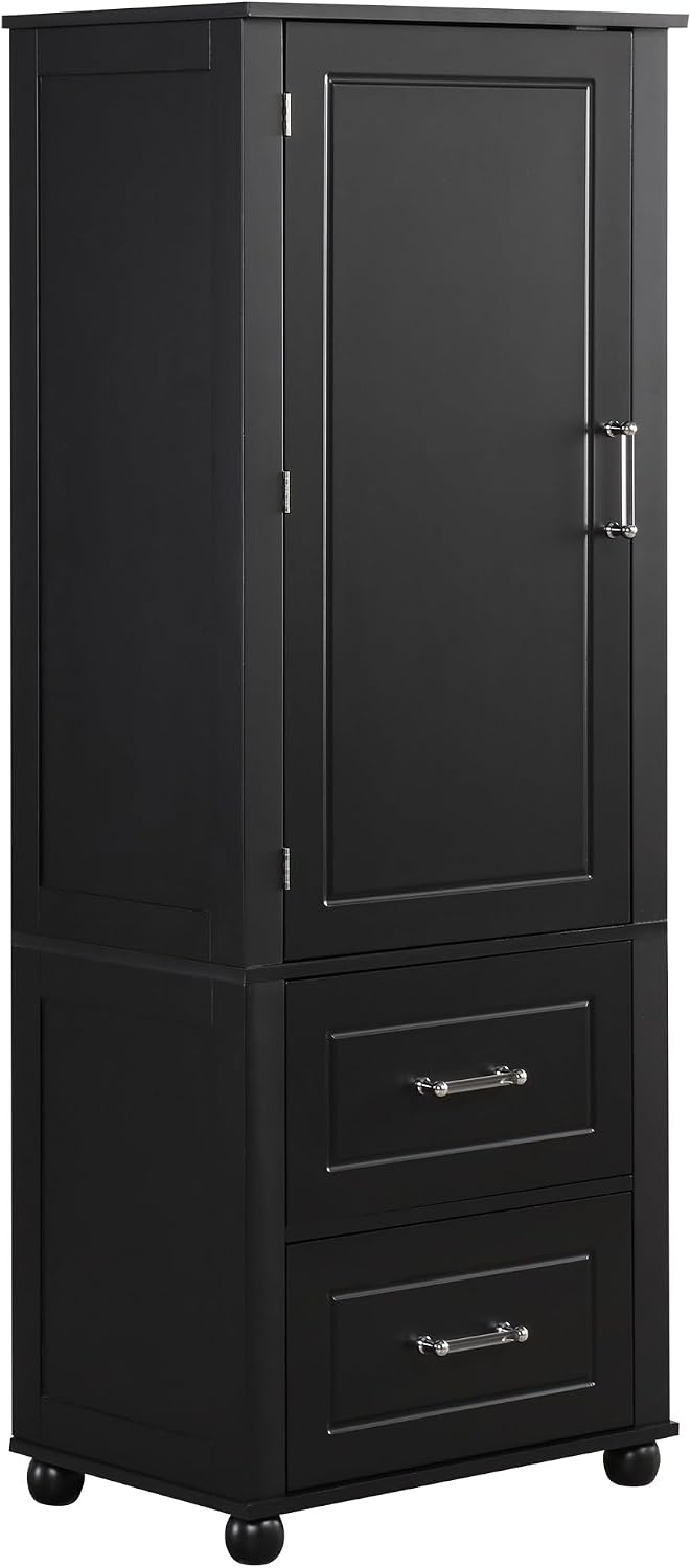 Merax 61.4" Pantry Cabinet with One Door & Two Drawers, Adjustable S...