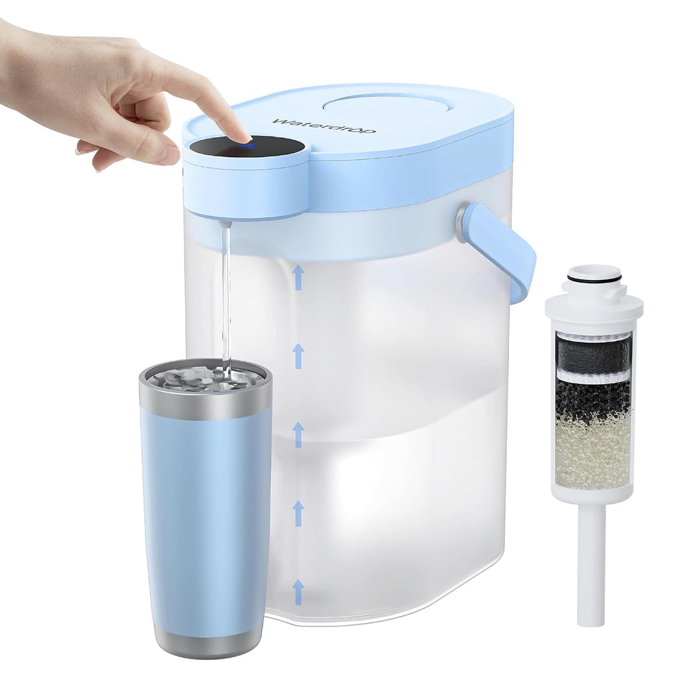 Waterdrop ED06B Electric Water Filter Pitcher, NSF Certified, 17-Cup, Blue