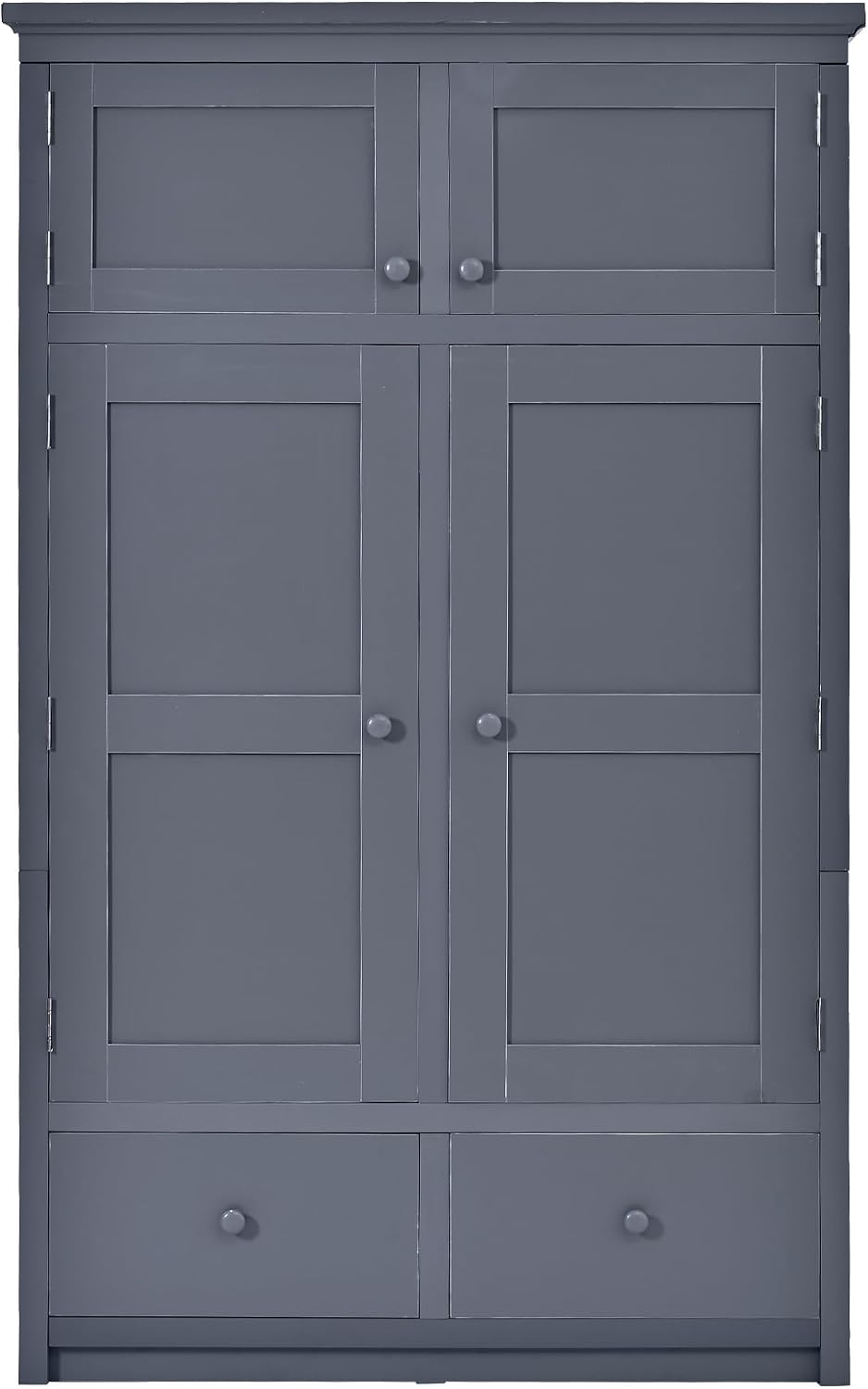 Freestanding Kitchen Pantry with Drawers, Shelves & Pull-out Trays,Gray |...