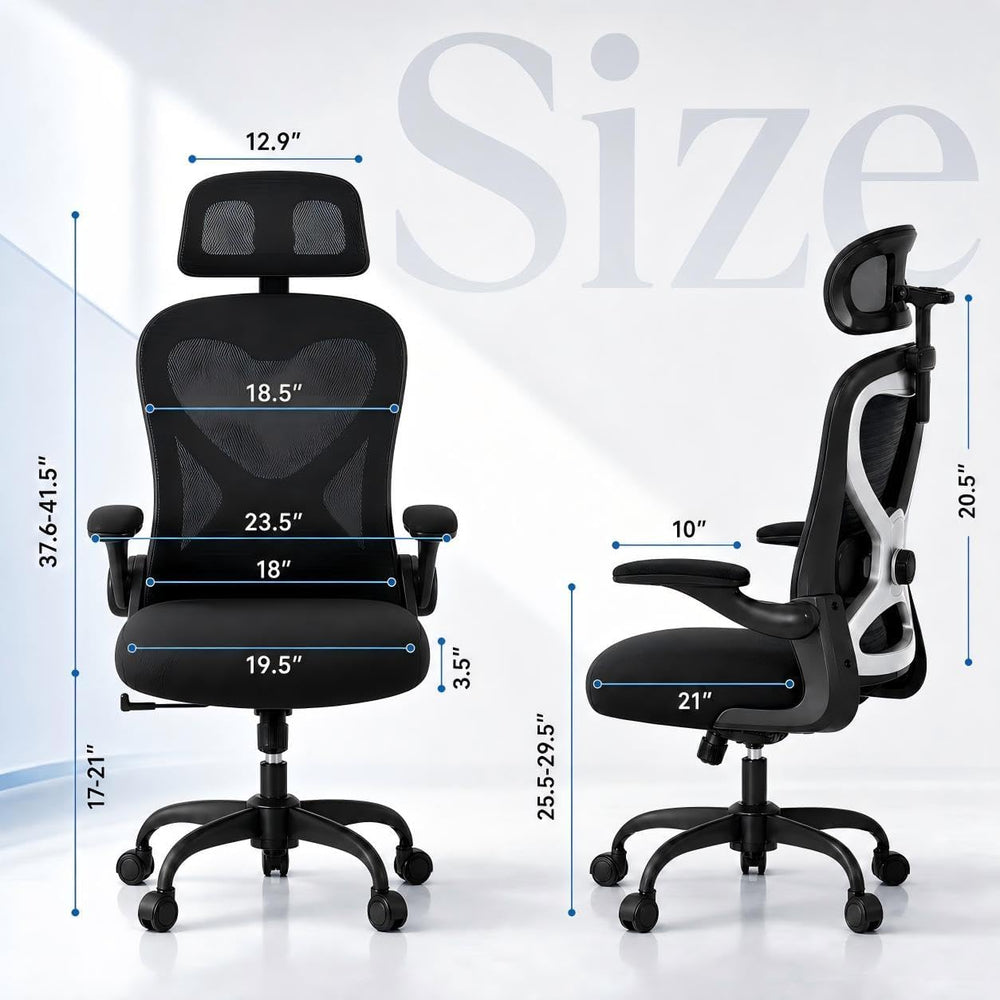 Home Office Desk Chairs, Ergonomic Office Chair with Lumbar Support & 3D ...