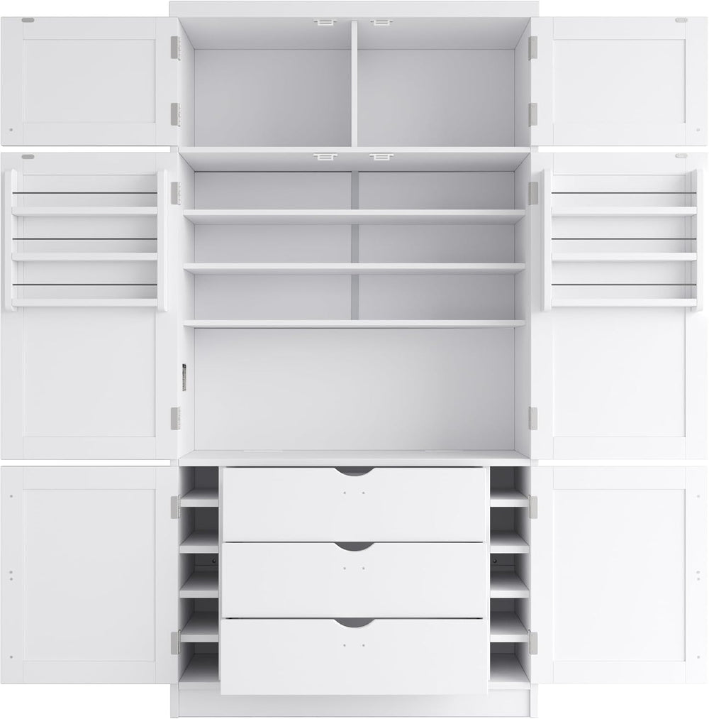 JIJIWANG 80.1'' Modern Kitchen Pantry Storage Cabinet with Adjustable...