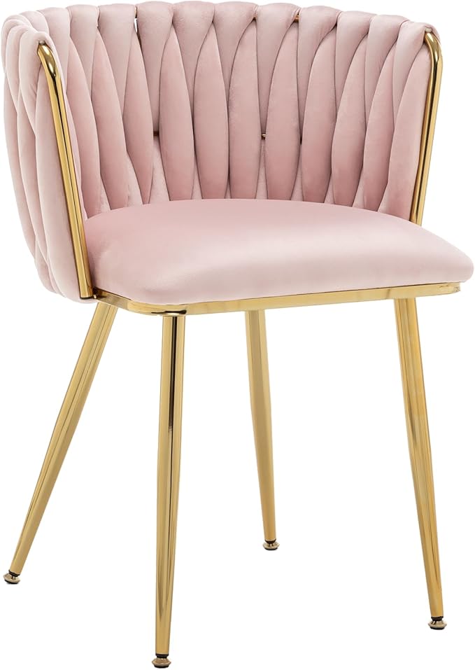 Kiztir Velvet Dining Chairs Set of 2, Upholstered Dining Room Chairs with Gol...