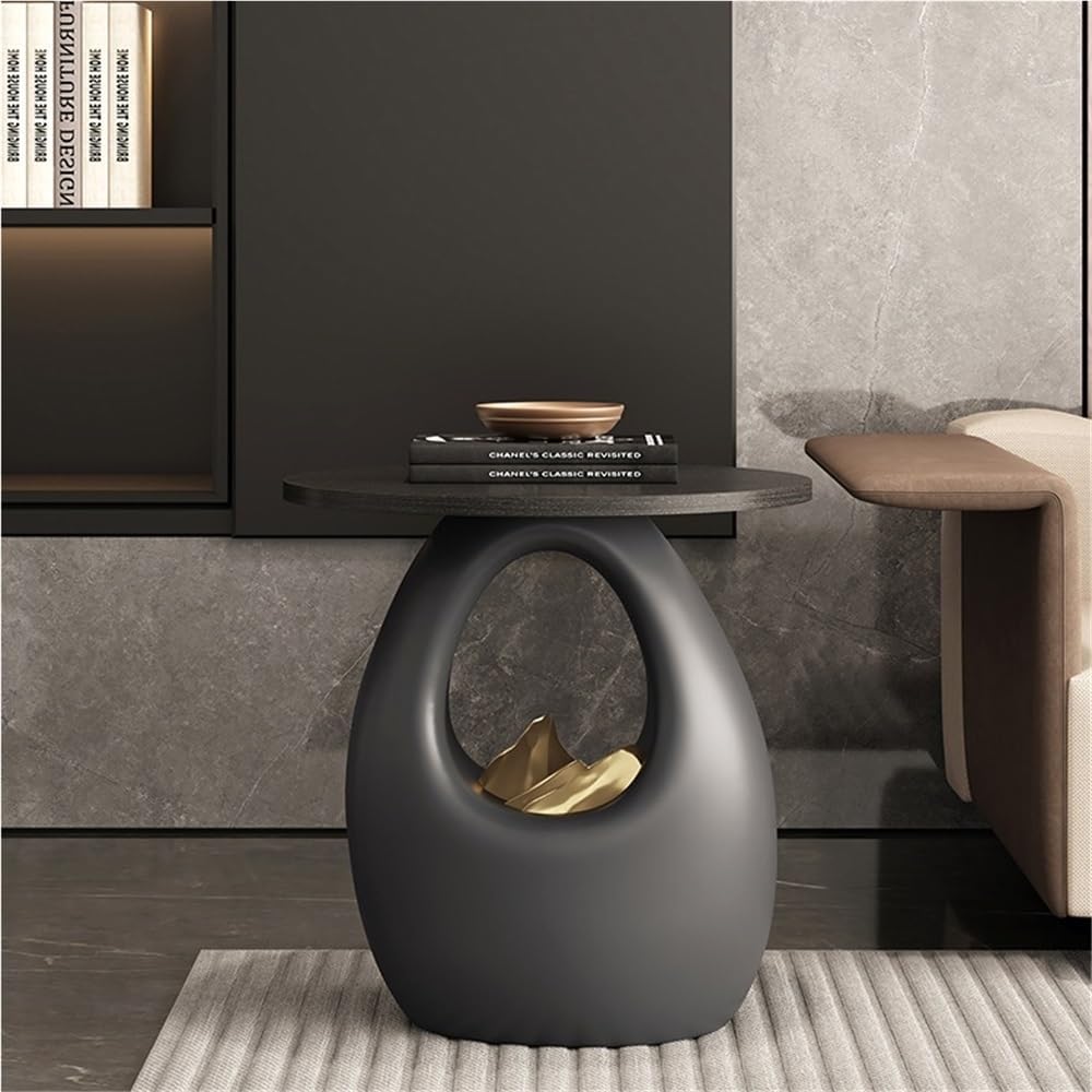Round Side Table, Nightstand, Stylish Sofa Accent Table, Suitable for Living ...