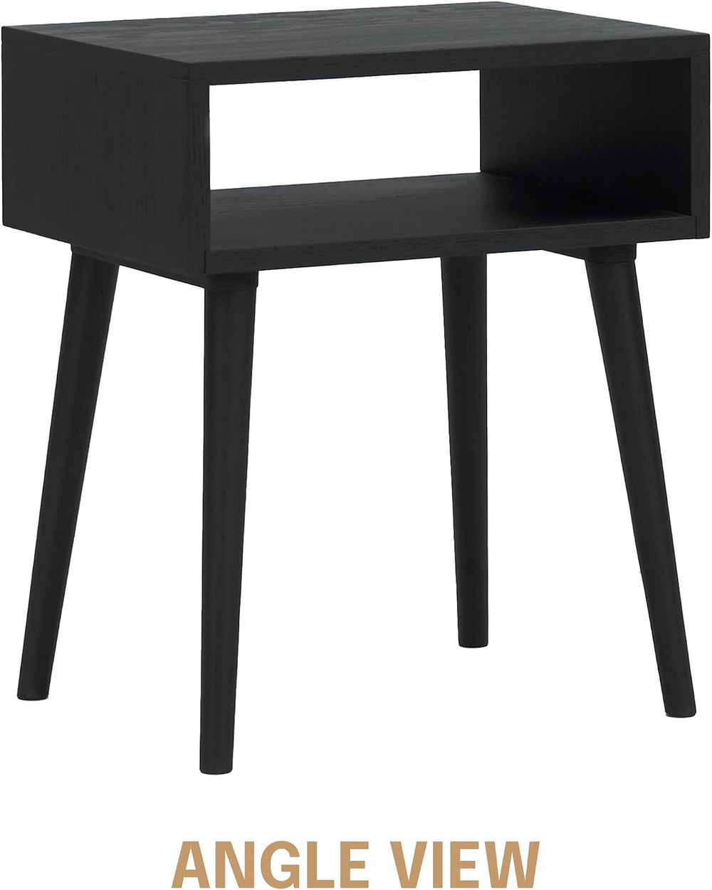 NTC Solid Oak Zoe Nightstand, Mid Century Modern Side Table Bedroom, Bedside ...