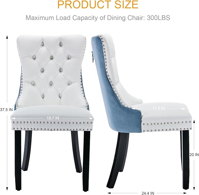 Dining Chairs Set of 6, Upholstered Tufted Dining Room Chairs with High Back,...