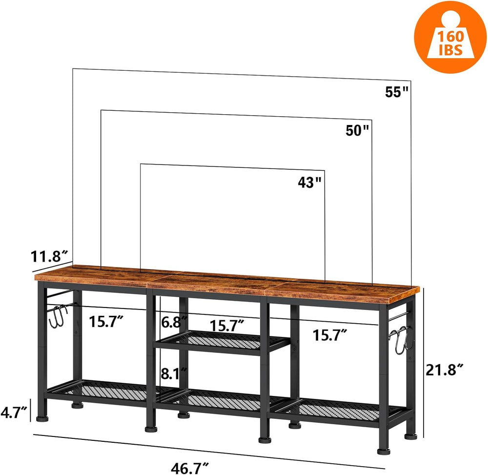 Furologee TV Stand for TVs up to 55 Inch, Entertainment Center with Open Stor...