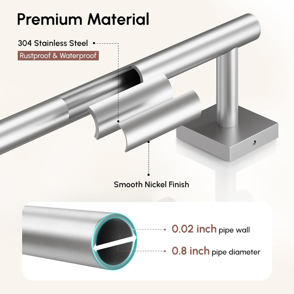 USHOWER Brushed Nickel Bath Towel Bar, 30 Inch Towel Racks for Bathroom