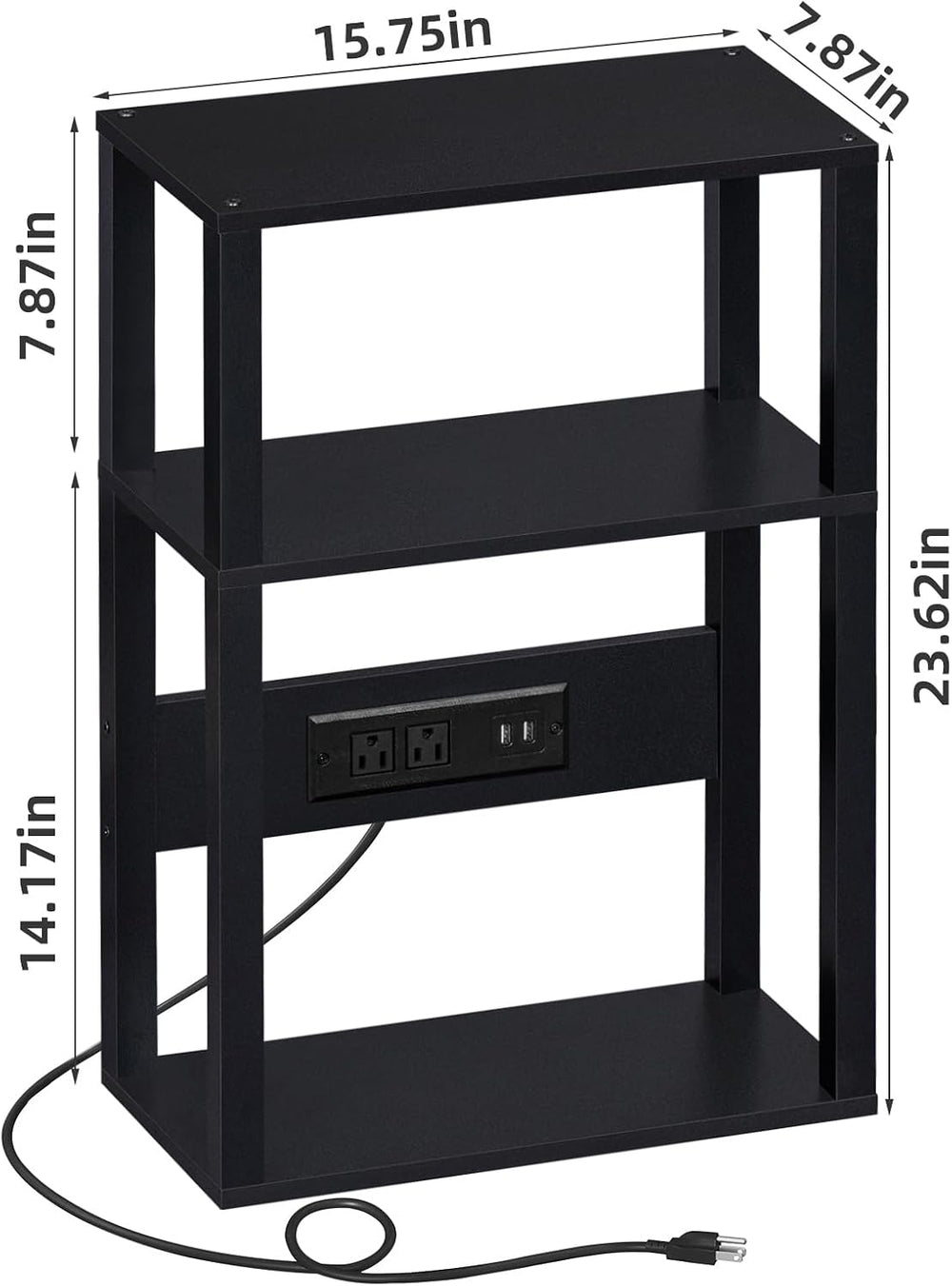 YUFAM 3-Tier Narrow Bedside Table Set 2 for Small Spaces, Skinny Nightstand |...