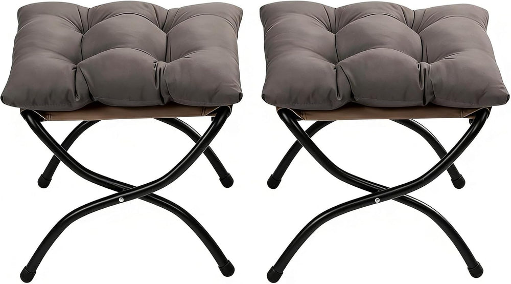 HollyHOME 15"(H) Folding Footrest Stool, Small Foldable Ottoman, Accent ...