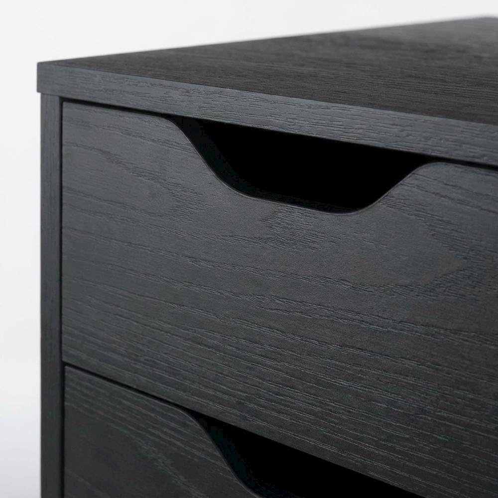 Furnifact Black Storage Cabinet, Composite Wood Pantry Organizer, Spacious 32...