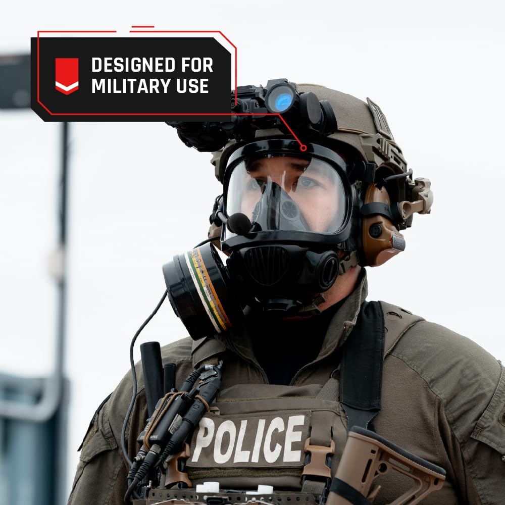 Parcil Distribution Survival & Tactical Full Face Respirator Mask - Impac...