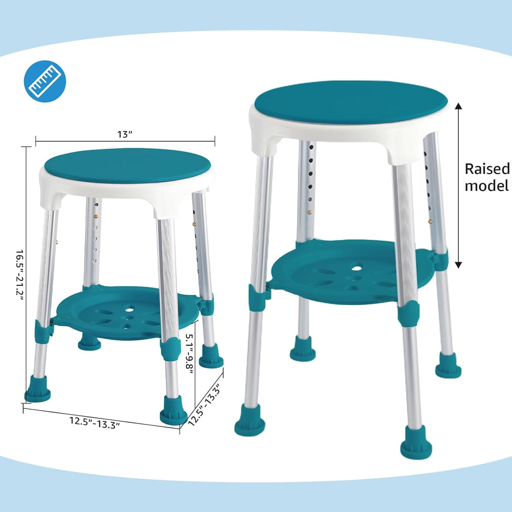 Shower Stool Chair for Inside Shower,360ยฐ Swivel,Green,300LBS