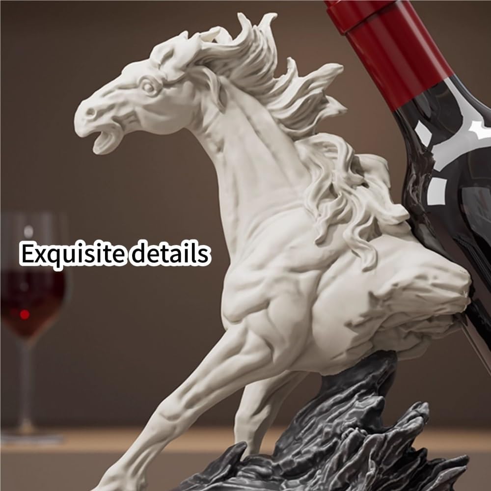 Artistic Horse Wine Rack Sculpture, Resin Countertop Wine Holder, Decorative ...